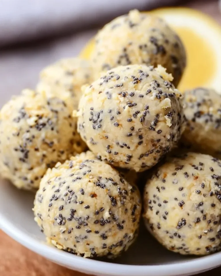 Delicious Lemon Poppy Seed Energy Bites perfect for a healthy snack.