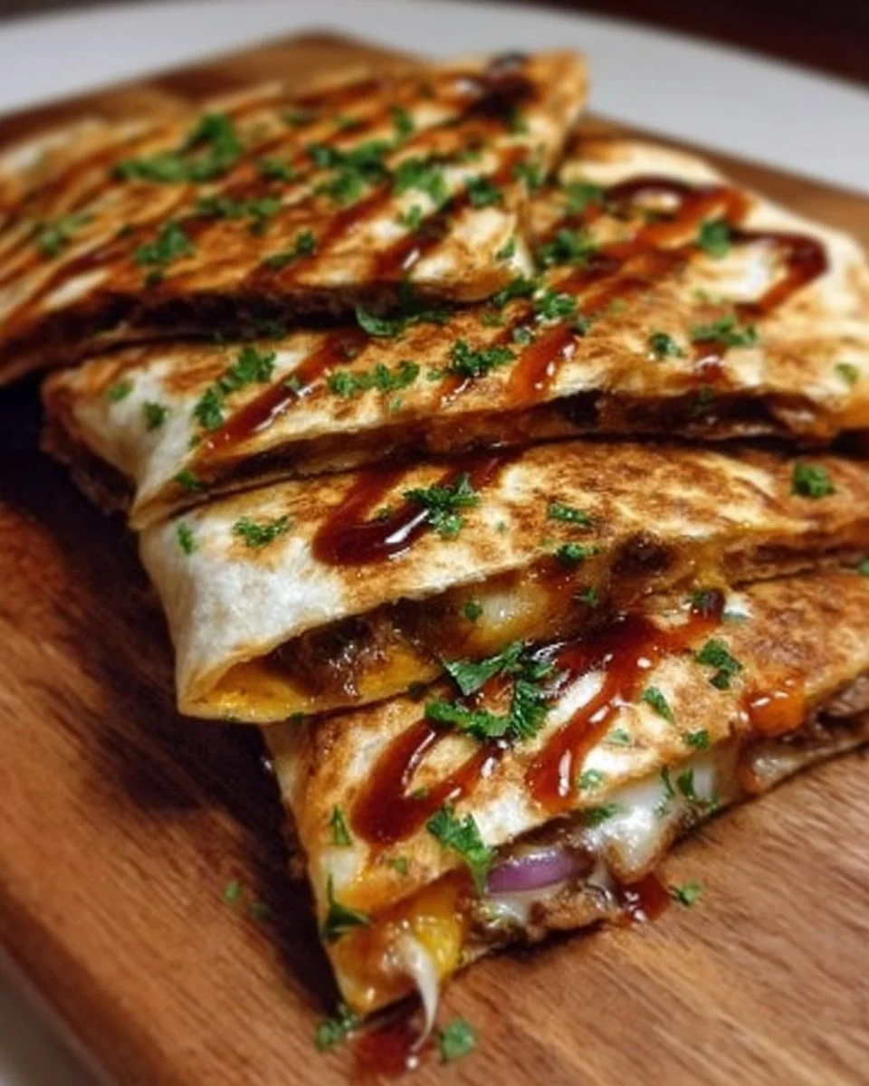 Philly cheesesteak quesadilla with melted cheese and grilled beef