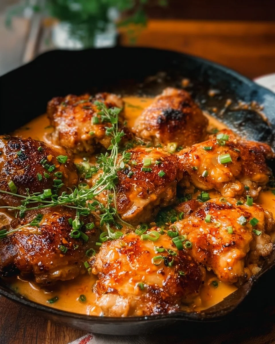 Skillet Bang Bang Chicken Thighs