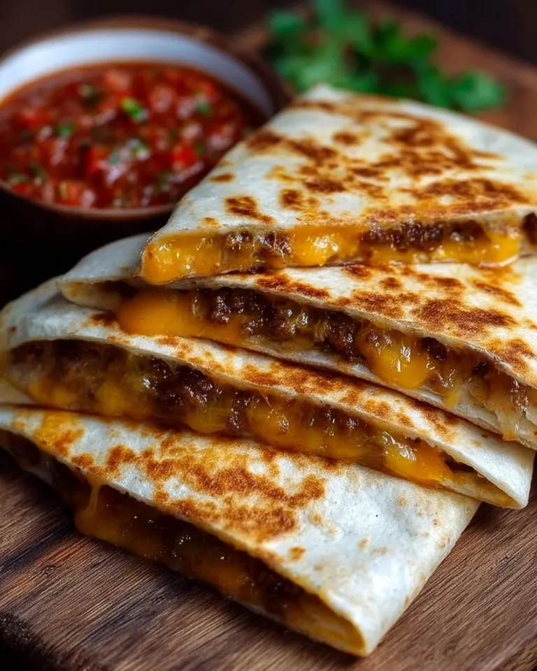 Delicious Smashburger Quesadillas served with toppings and dipping sauce