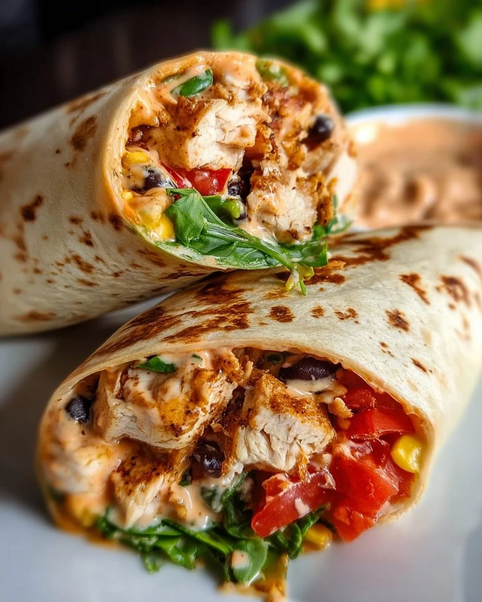 Delicious Southwest chicken wraps with fresh ingredients and bold flavors.